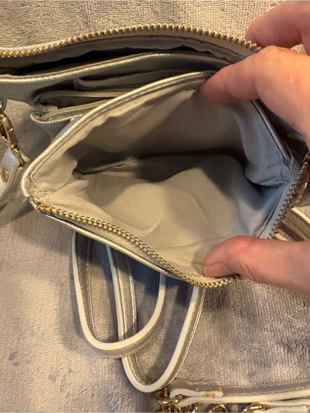 Stud-Accent Crossbody Bag in silver - Picture 4 of 4